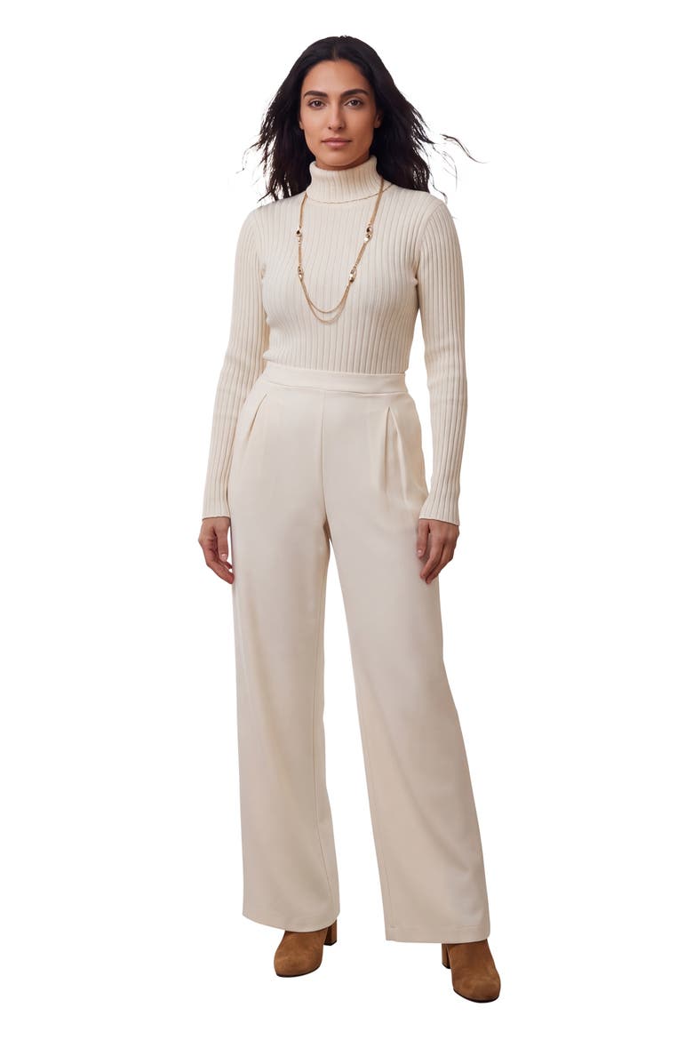 Ribbed Cotton Turtleneck Sweater, Main, color, IVORY