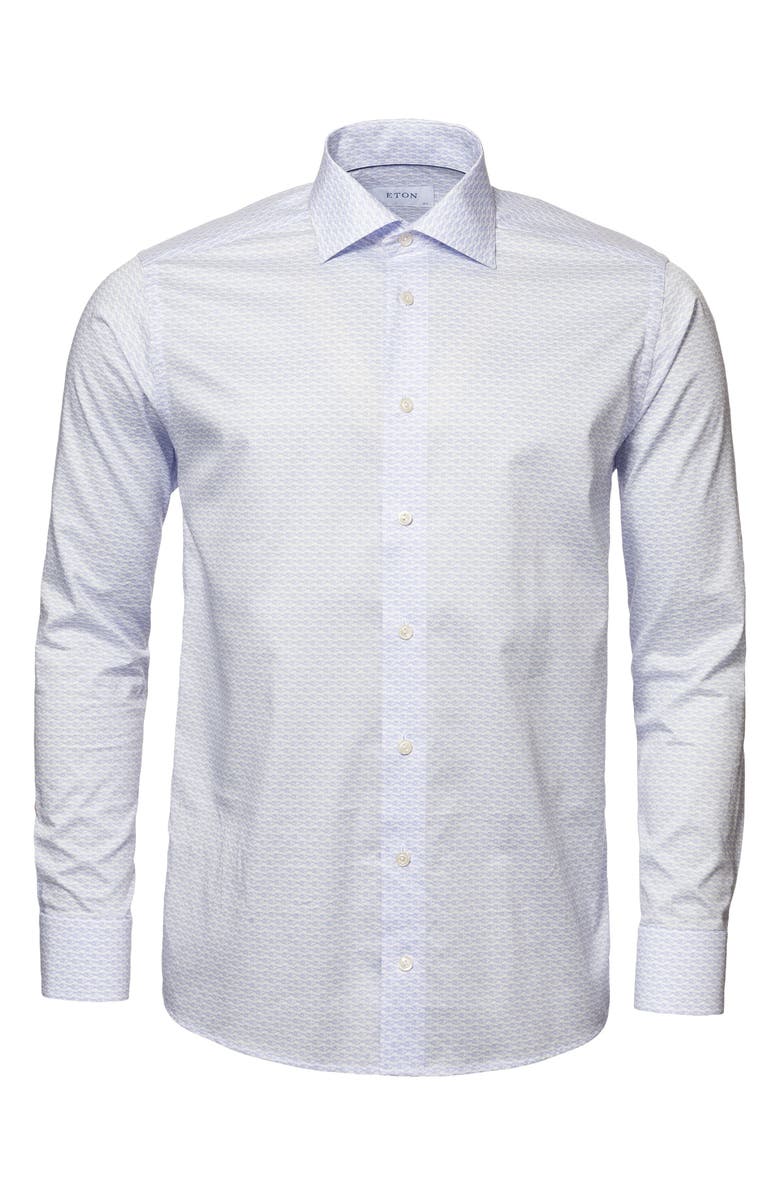 Eton Slim Fit Lobster Print Cotton Dress Shirt, Alternate, color,