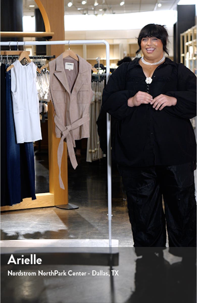 Arbor Belted Wrap Front Suede Vest, sales video thumbnail