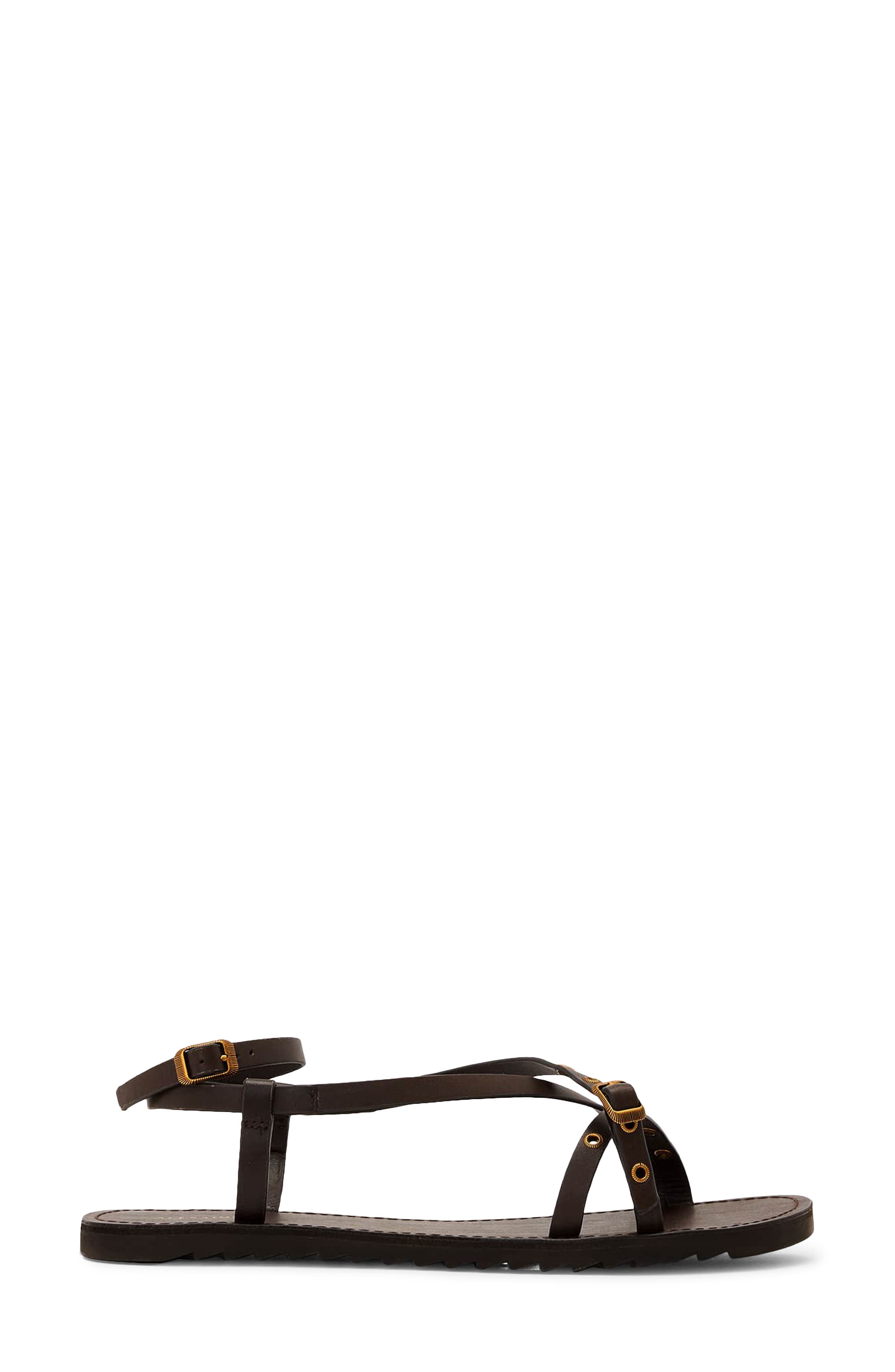 Tyla Eyelet Ankle Strap Sandal, Alternate, color, DARK BROWN