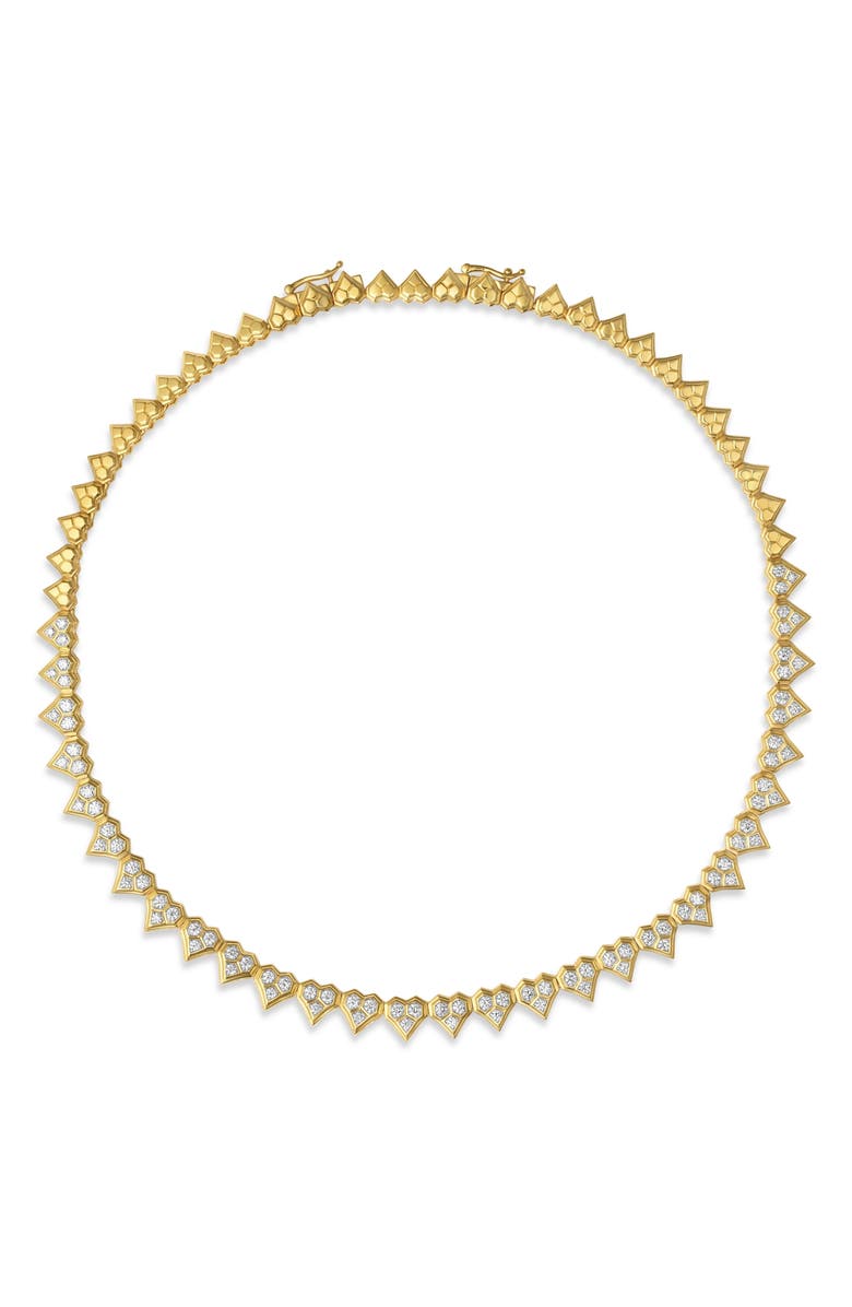Sara Weinstock Honeycomb Diamond Heart Choker Necklace, Main, color, Yellow Gold