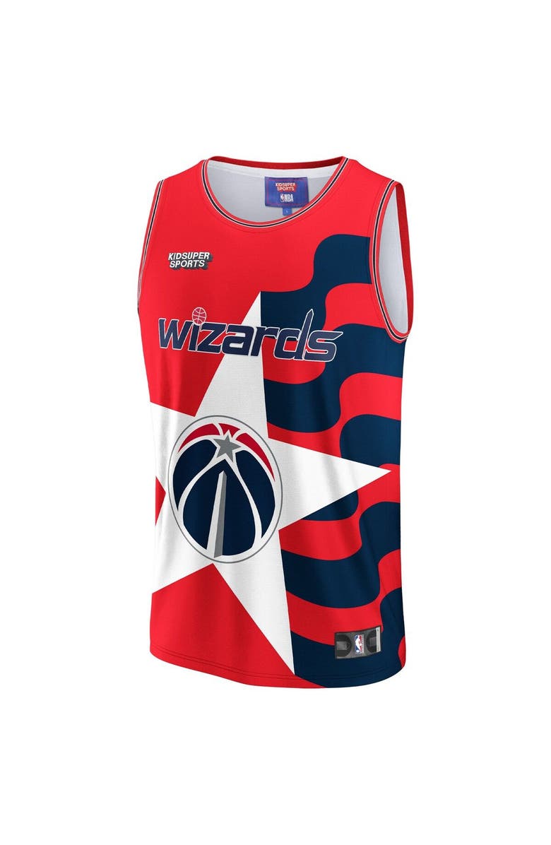 NBA X KIDSUPER Unisex NBA & KidSuper Studios by Fanatics Red Washington Wizards Hometown Jersey, Alternate, color, Red