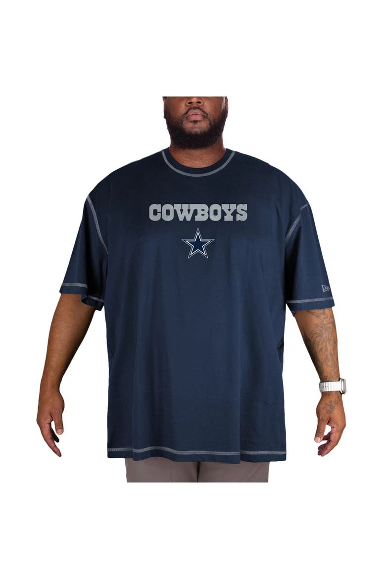 Men's New Era  Navy Dallas Cowboys Third Down Big & Tall Puff Print T-Shirt, Main, color, Navy