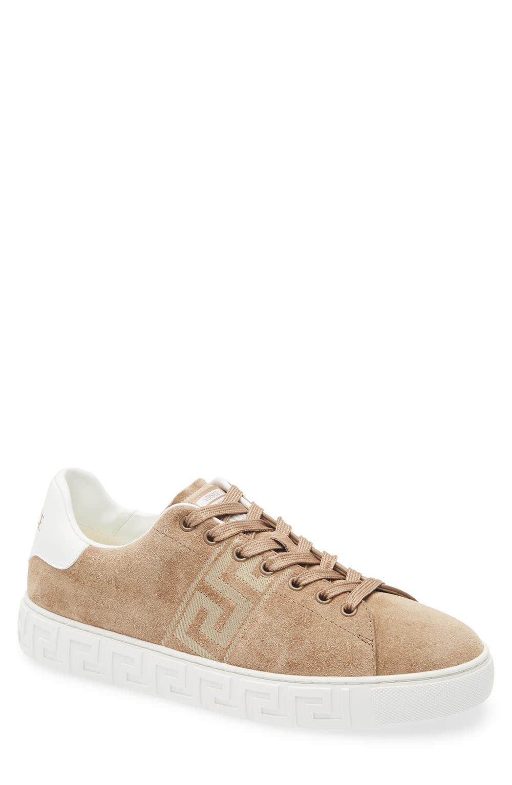 Greca Suede Low Top Sneaker, color, SAND