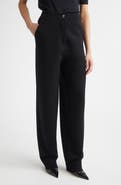 ST. JOHN Signature Double Face High Waist Wool Blend Milano Stitch Pants