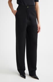 ST. JOHN Signature Double Face High Waist Wool Blend Milano Stitch Pants