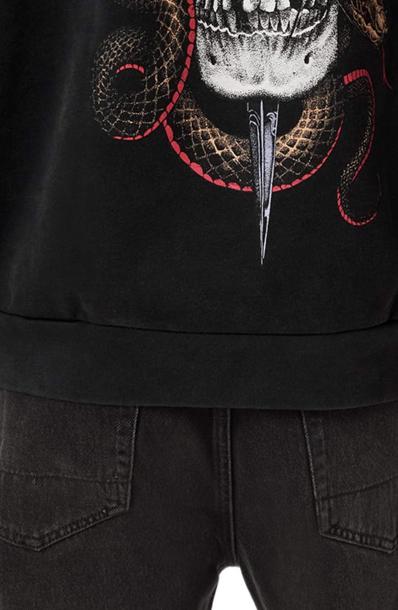 AllSaints Araknid Graphic Hoodie, Alternate, color, Washed Black