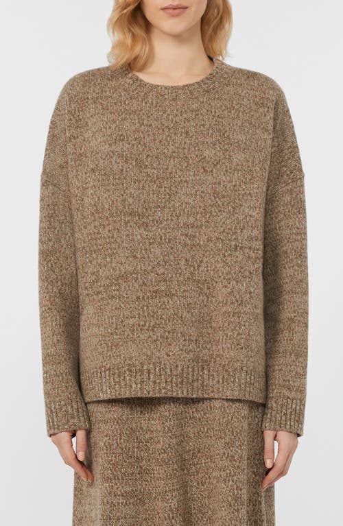 Weekend Max Mara Sibari Mélange Wool Crewneck Sweater In Brown