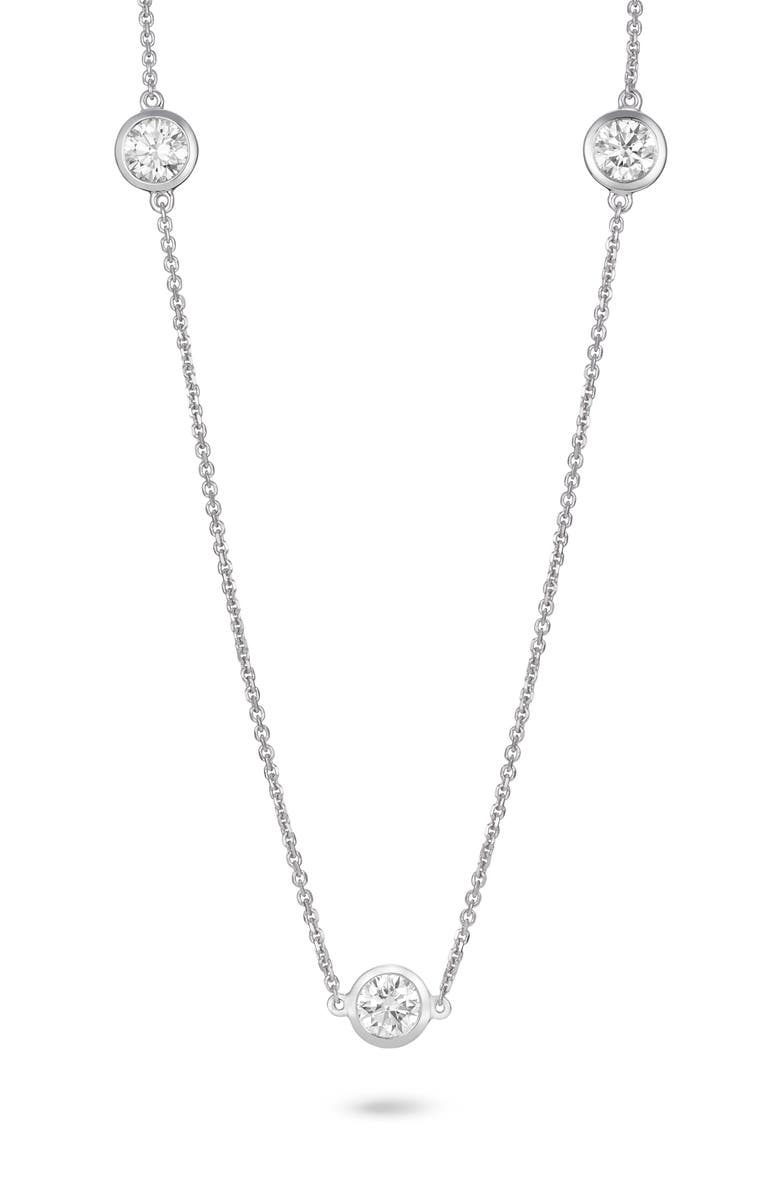LIGHTBOX 14K Gold Lab Grown Diamond Bezel Station Necklace, Alternate, color, 