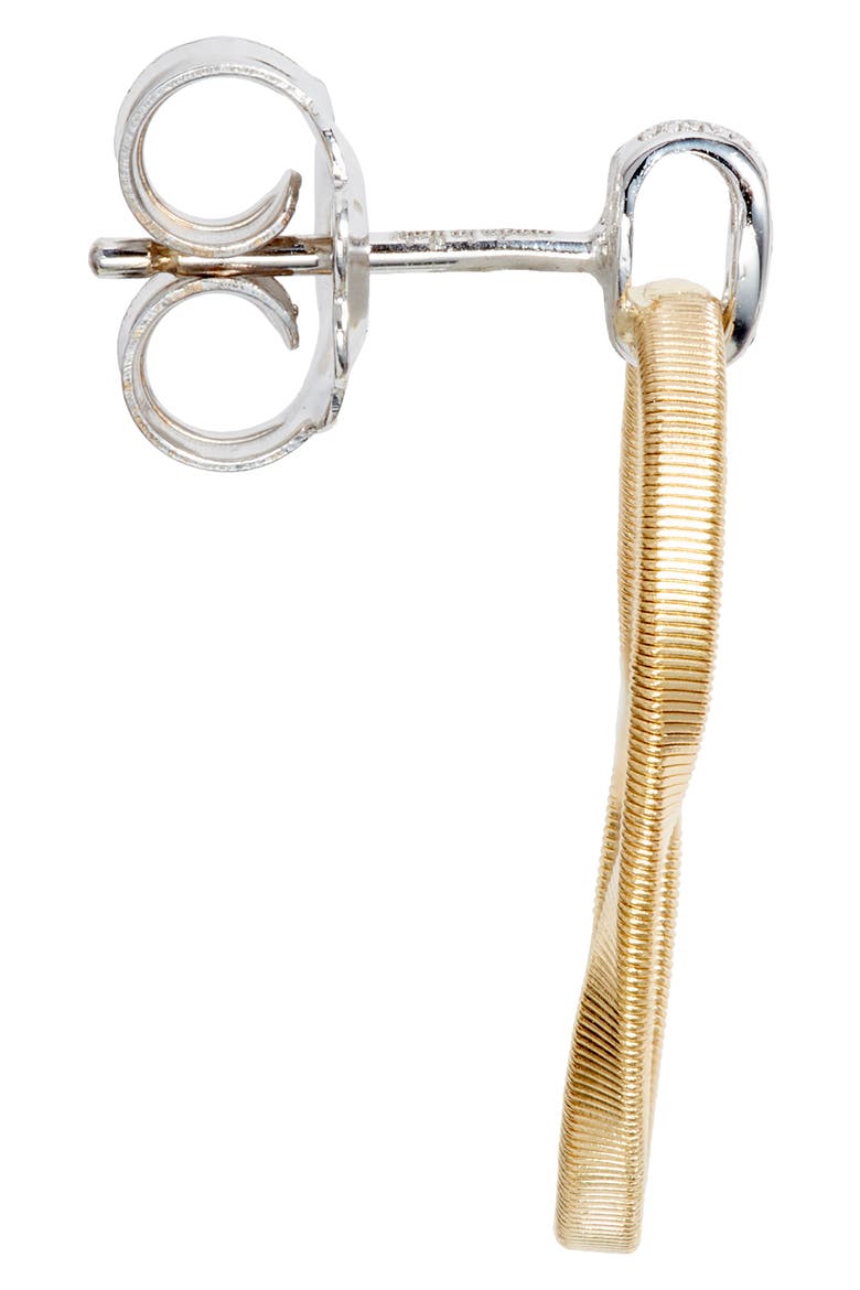 Marrakech Onde 18K Yellow Gold & Diamond Link Stud Earrings, Alternate, color, WHITE GOLD/ YELLOW GOLD