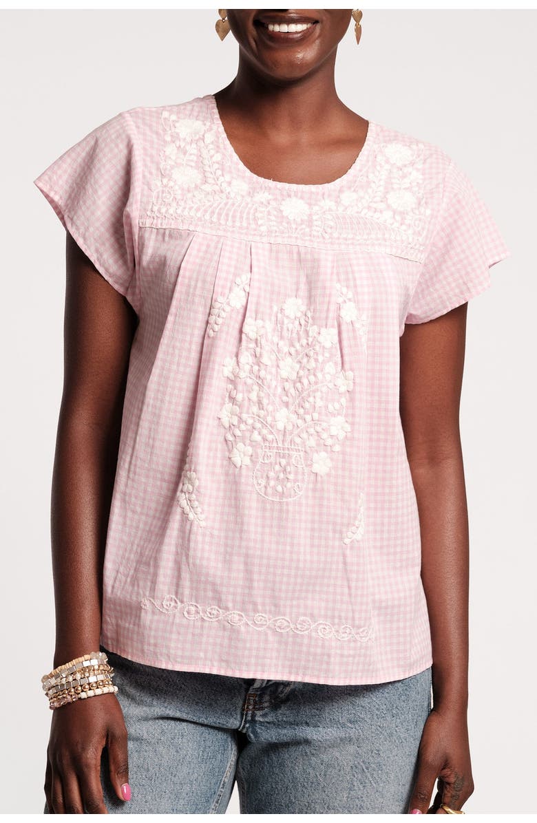 Frances Valentine Camila Top Gingham, Main, color, Pink/Oyster