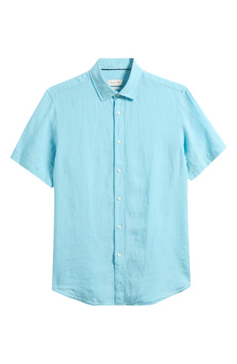 Orson Shaped Fit Short Sleeve Linen Button-Up Shirt