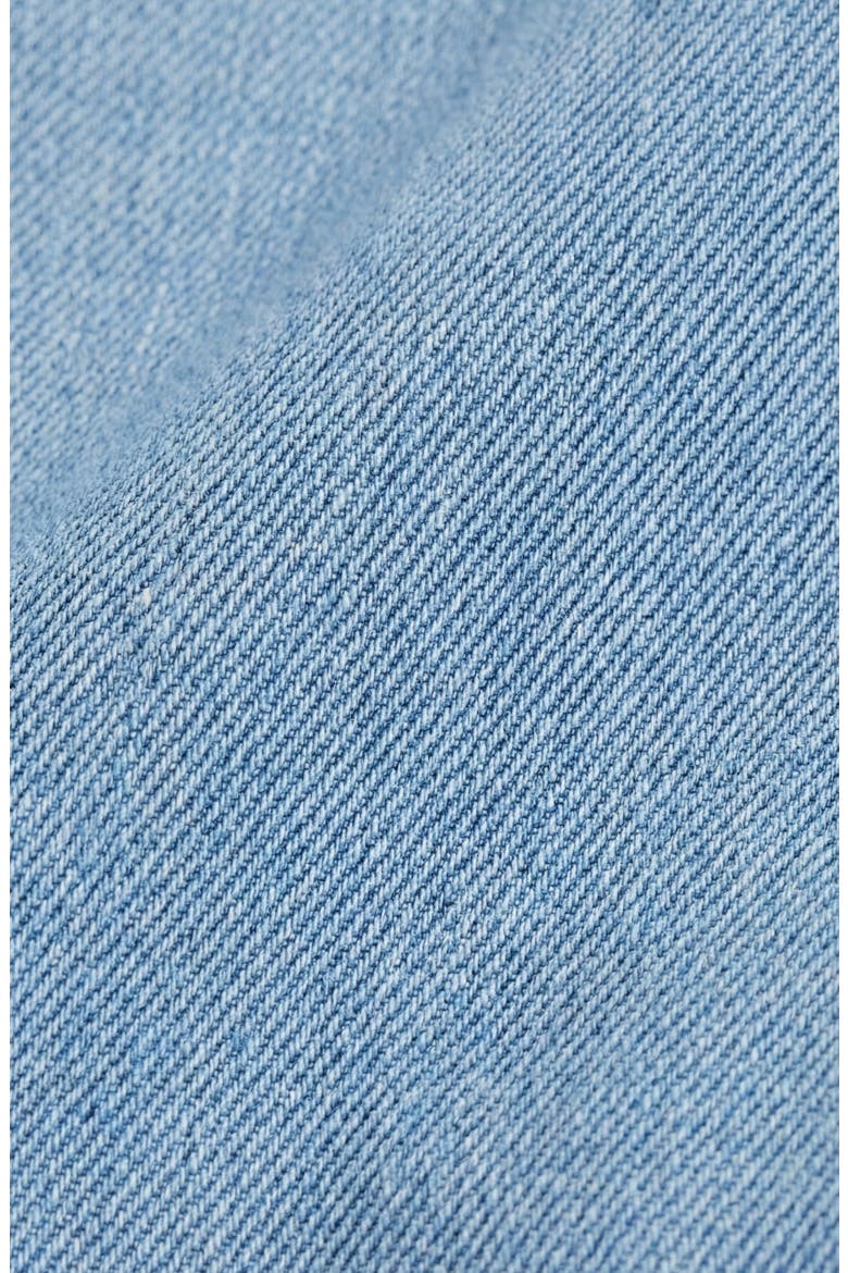 Button-Front Long Sleeve Denim Mini Dress, Alternate, color, Light Wash Blue