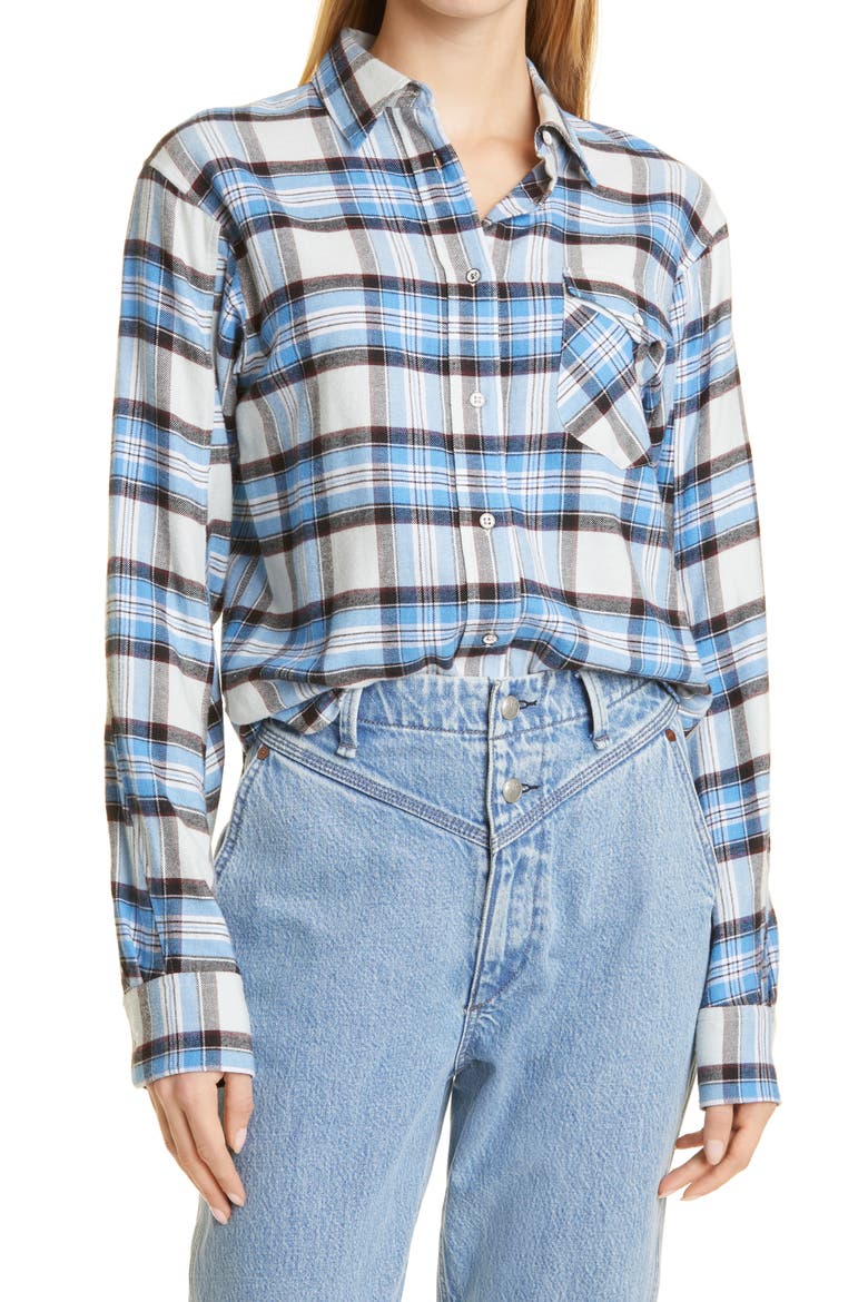 Jonah Plaid Button-Up Shirt, Main, color, GREY PLAID