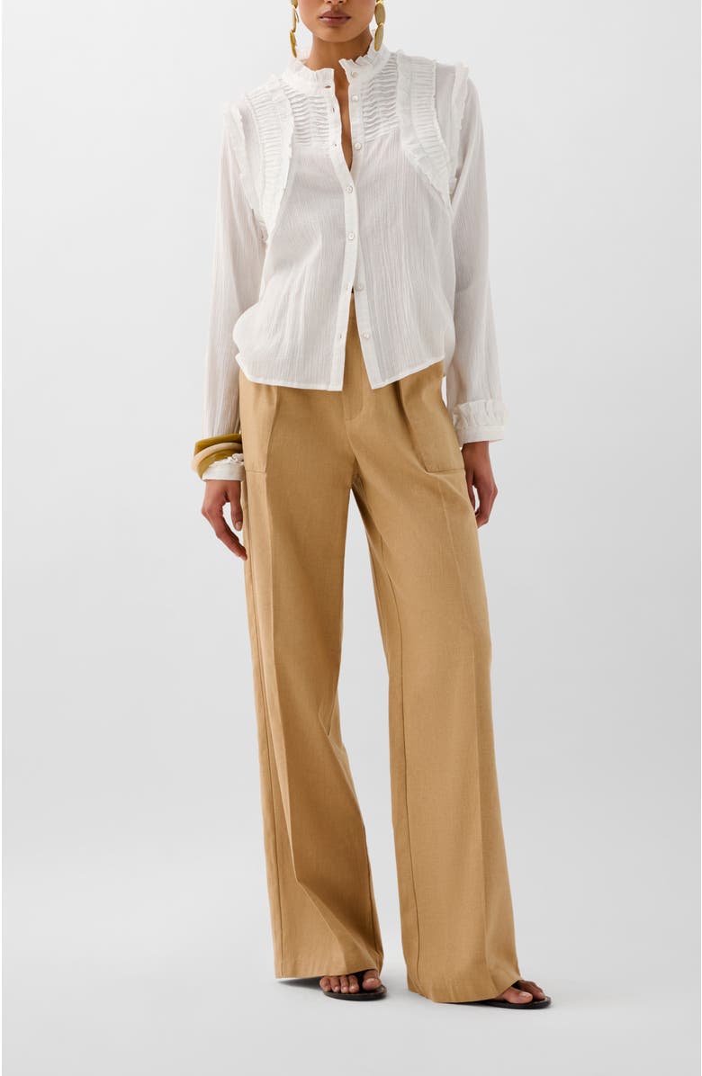 Scalpers Pleats Frill Shirt, Alternate, color, White