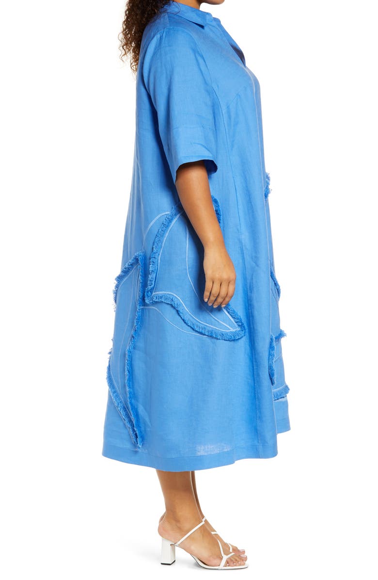 Lafayette 148 New York Sera Fringe Linen Shift Dress, Alternate, color,