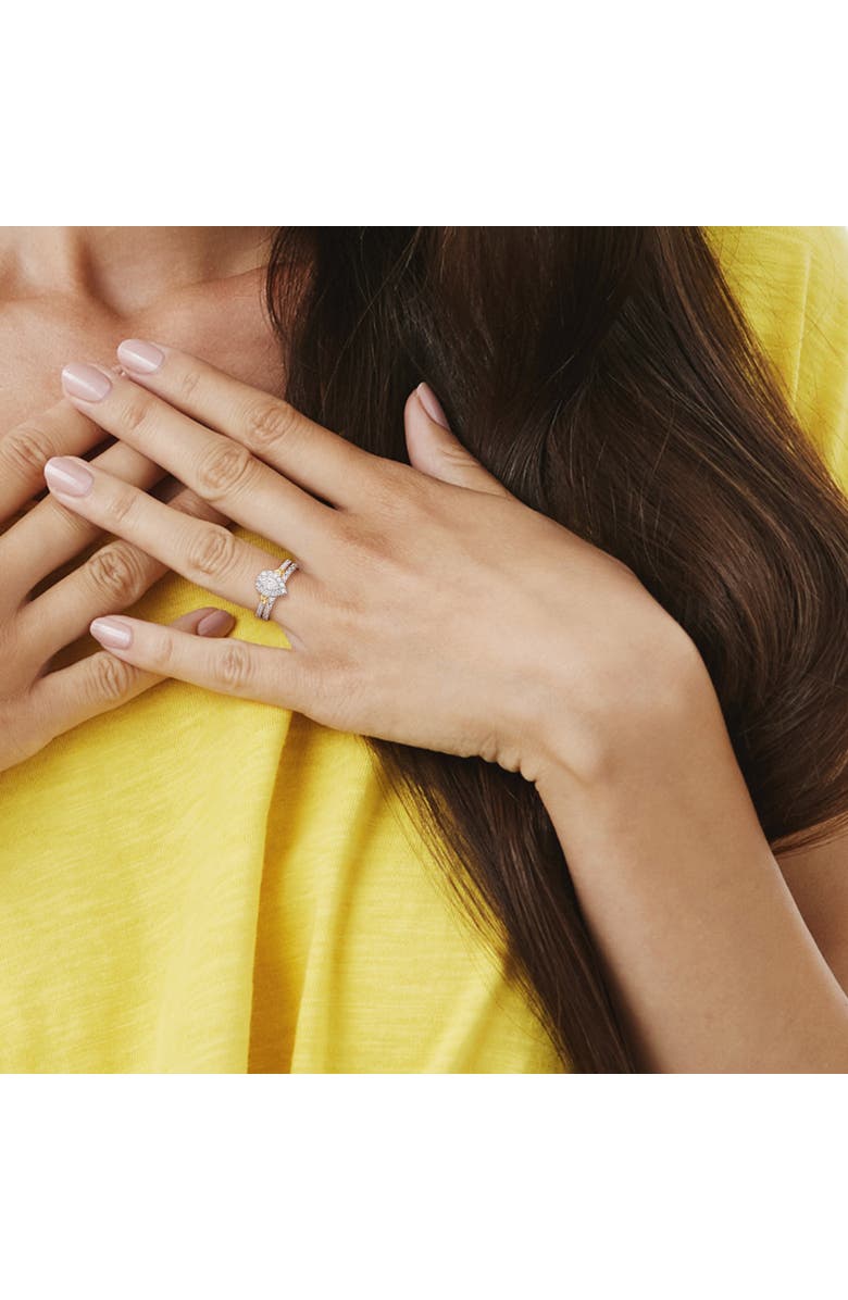 Julianna B. Diamond Pear Halo Bridal Ring Set 14k, Alternate, color, 14K Two-Tone Gold