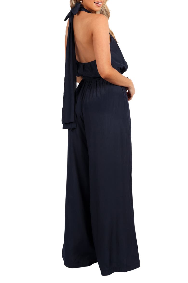 Lelia Halter Neck Wide Leg Jumpsuit, Alternate, color, NAVY