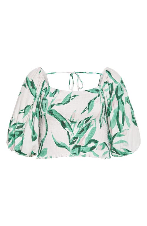 City Chic Lelani Smocked Crop Top In Kelly Floral