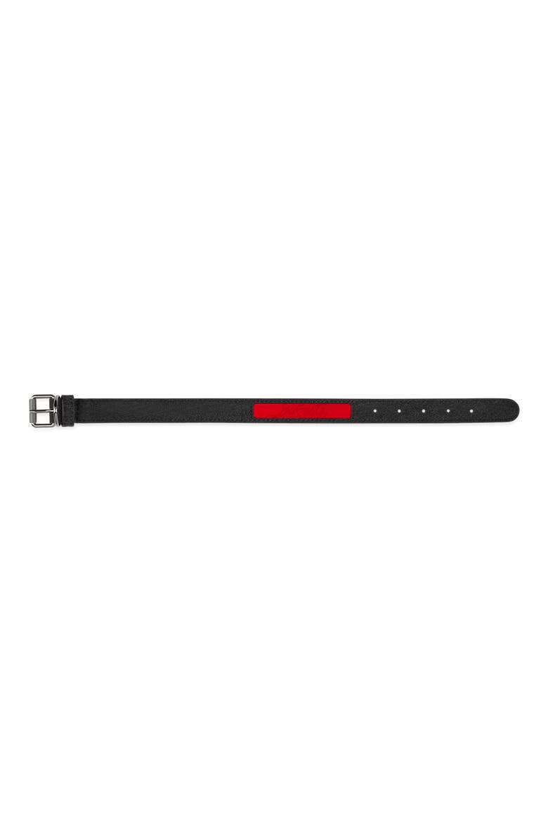Small Loubicollar Calfskin Pet Collar, Alternate, color, BLACK/ LOUBI