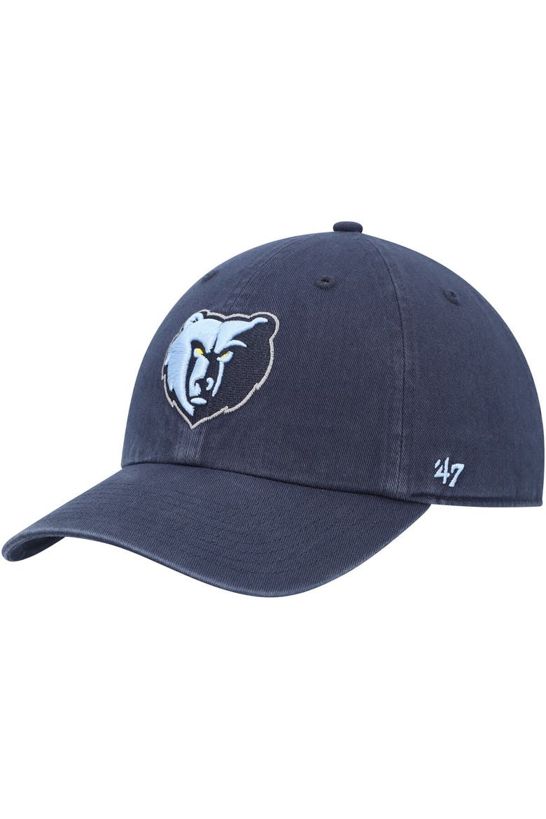 Men's '47 Navy Memphis Grizzlies Primary Logo Clean Up Adjustable Hat, Main, color, Navy