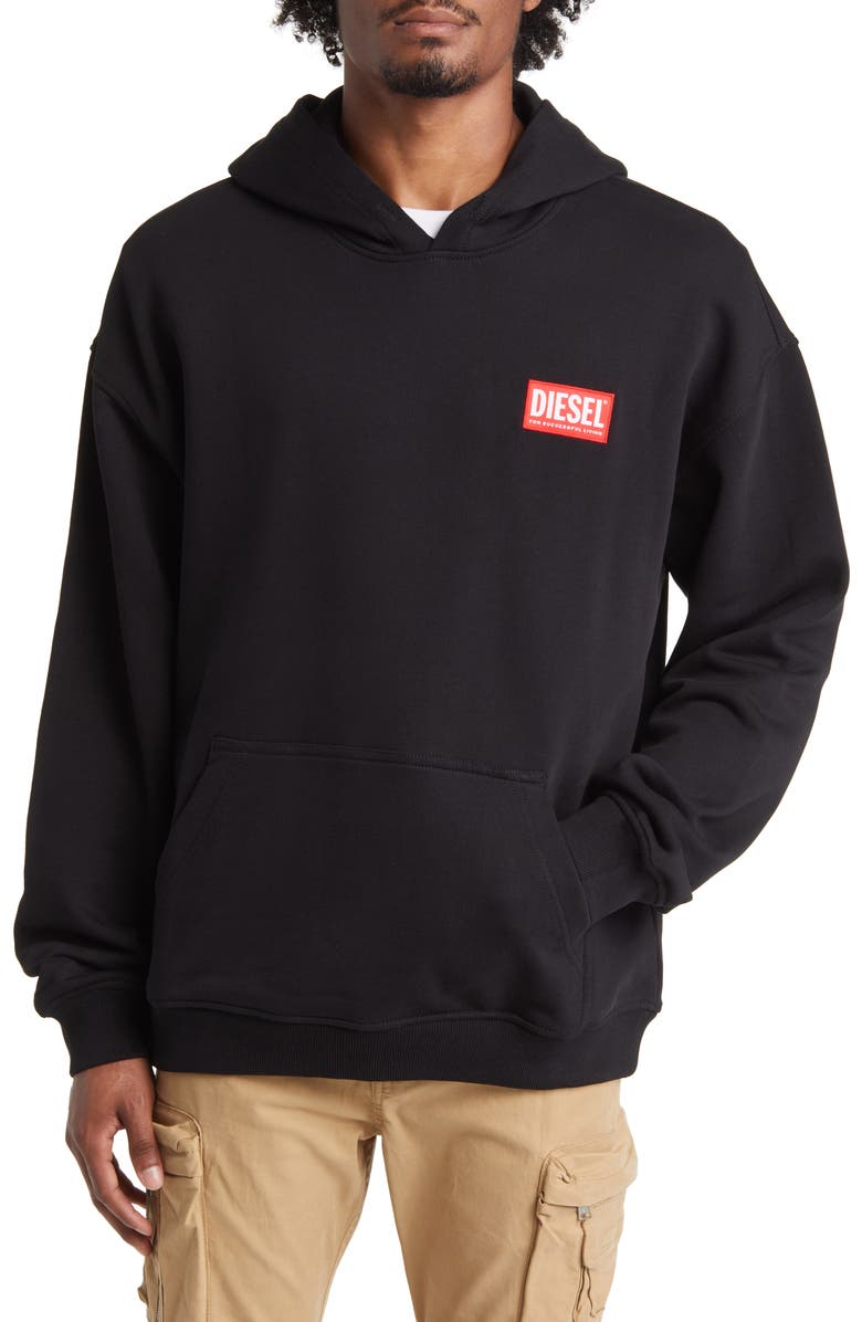 DIESEL<sup>®</sup> Label Cotton Hoodie, Main, color, 