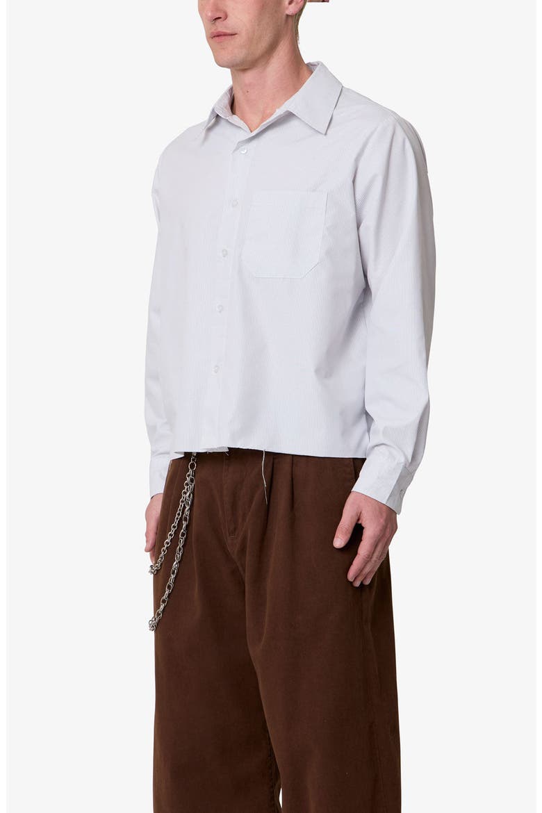 Stripe Button-Up Shirt, Alternate, color, GREY/ WHITE