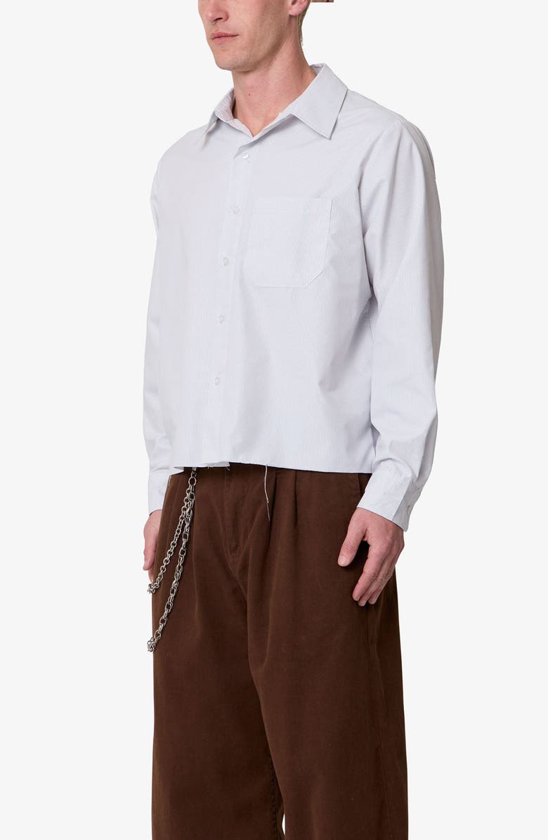 mnml Stripe Button-Up Shirt, Alternate, color, Grey/ White