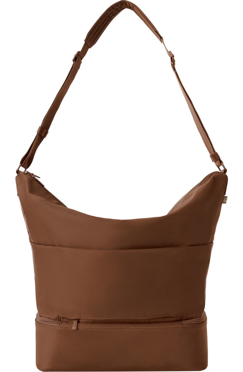 Béis Nylon Shoulder Tote, Alternate, color, Maple