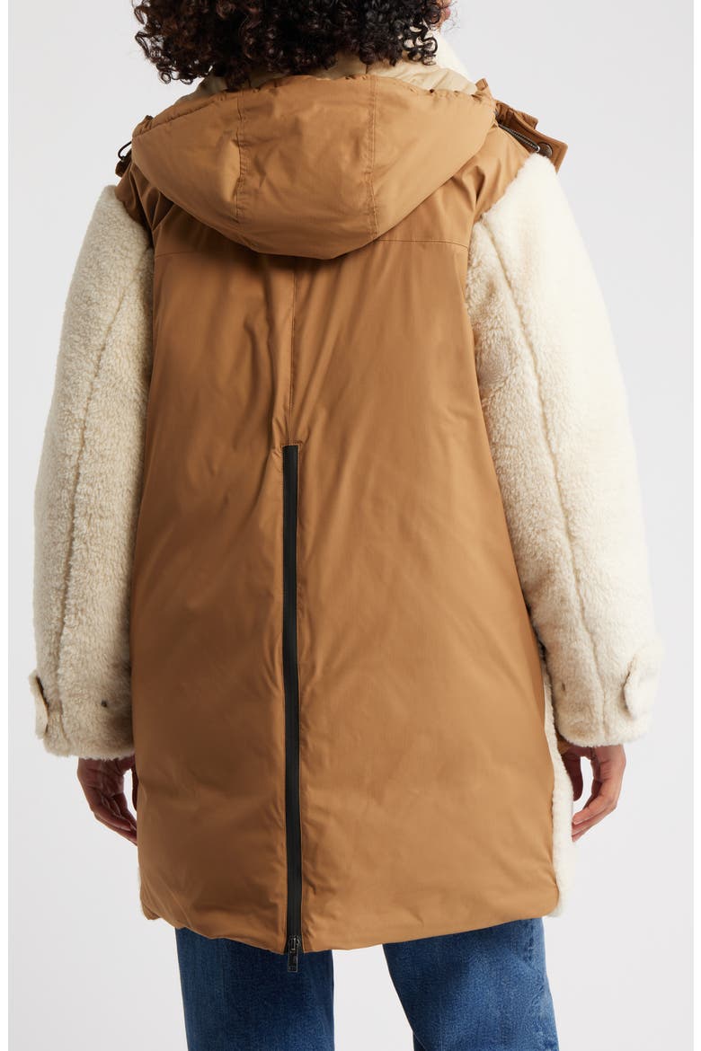 Kaysin Fleece Trim Down Parka, Alternate, color, CHESTNUT