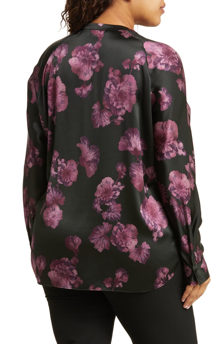Vince Begonia Print Silk Popover Top, Alternate, color, 