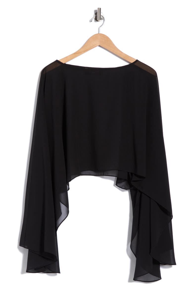 Sheer Poncho, Main, color, BLACK