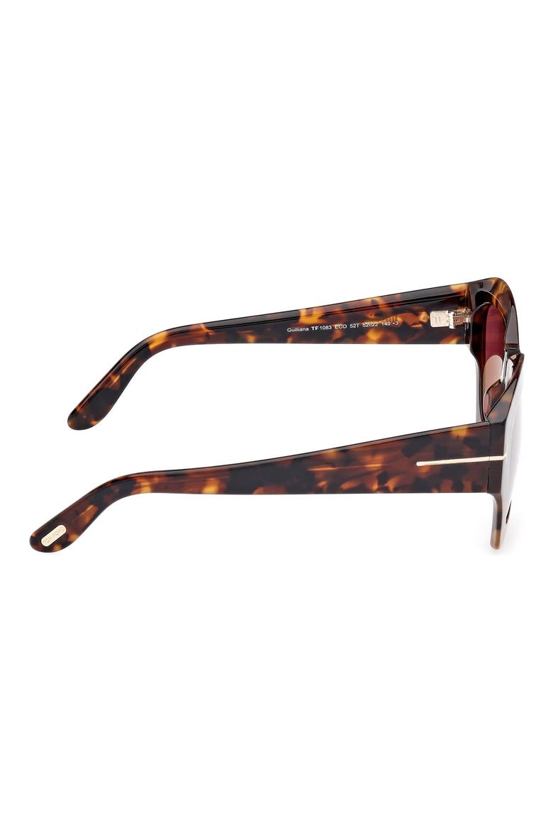 Guilliana 52mm Geometric Sunglasses, Alternate, color, SHINY DARK HAVANA / BORDEAUX