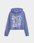 Salt Life Salty Mind Long Sleeve Ocean Wash Fleece Cropped Hoodie