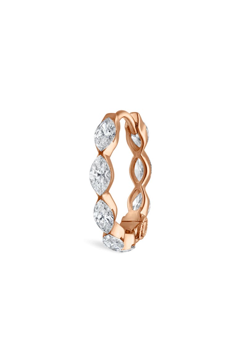 Diamond Marquise Single Hoop Earring, Main, color, ROSE GOLD
