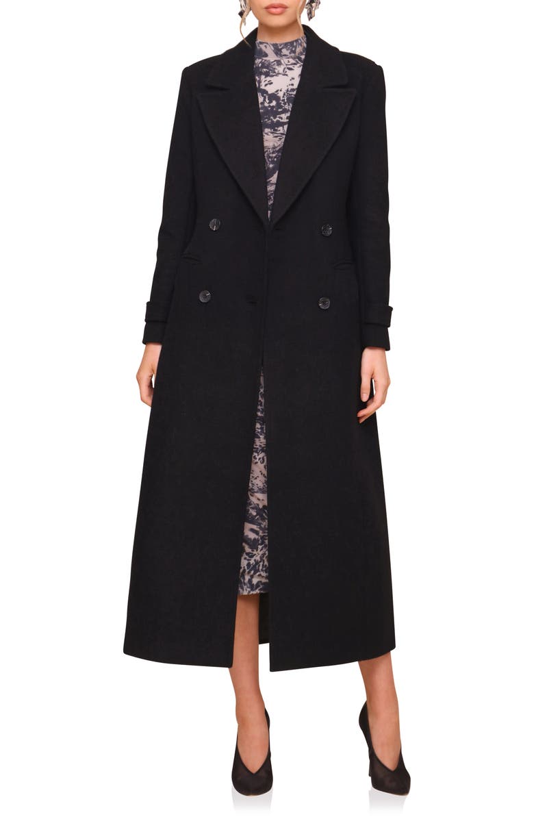 Avec Les Filles Tailored Maxi Coat, Main, color, Black