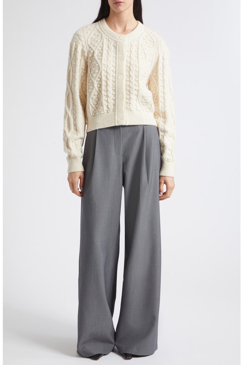 Rana Cable Knit Cardigan, Alternate, color, CREAM