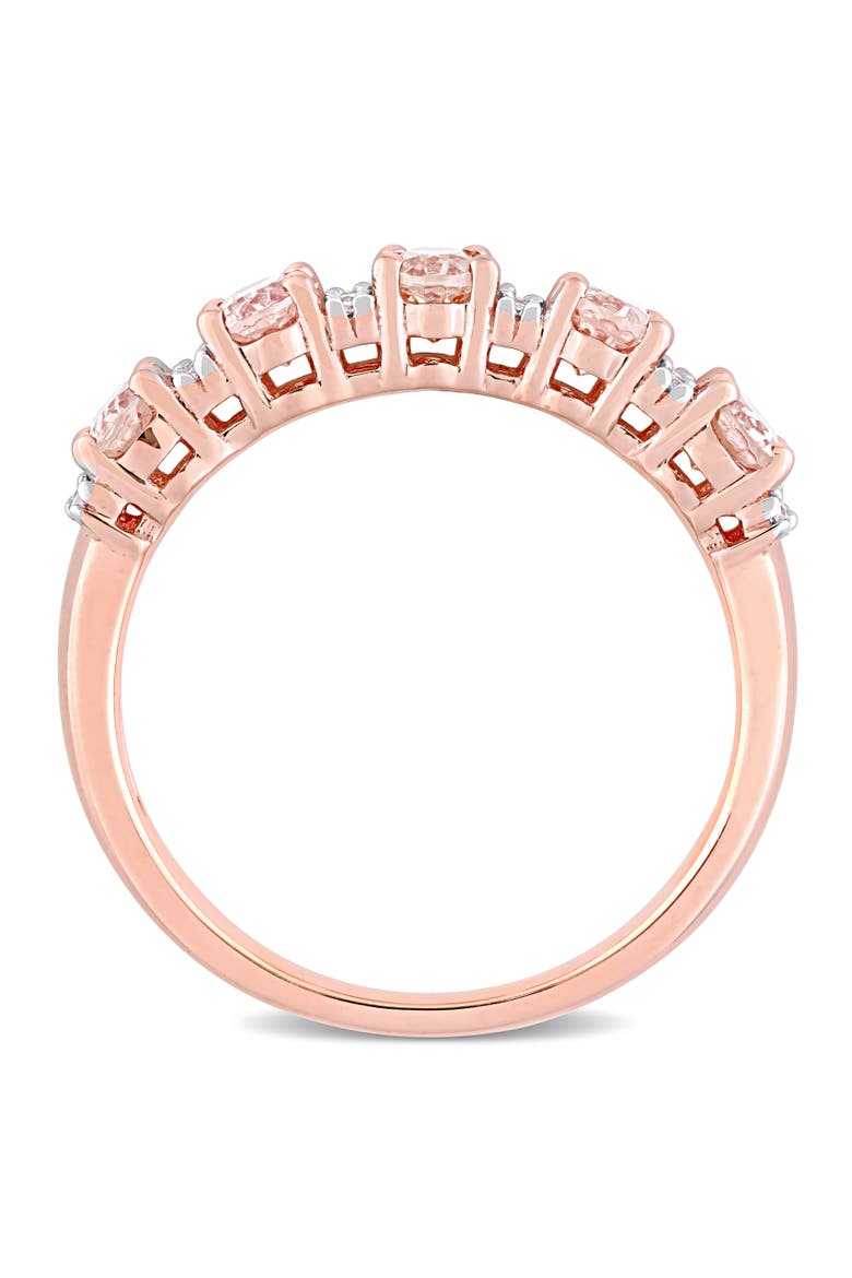 Morganite & Diamond Semi Eternity Ring 14k, Alternate, color, Morganite
