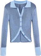 Desigual Stripe Collared Cutaway Cardigan