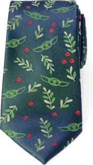 Cufflinks, Inc. Star Wars Grogu Holiday Silk Blend Tie