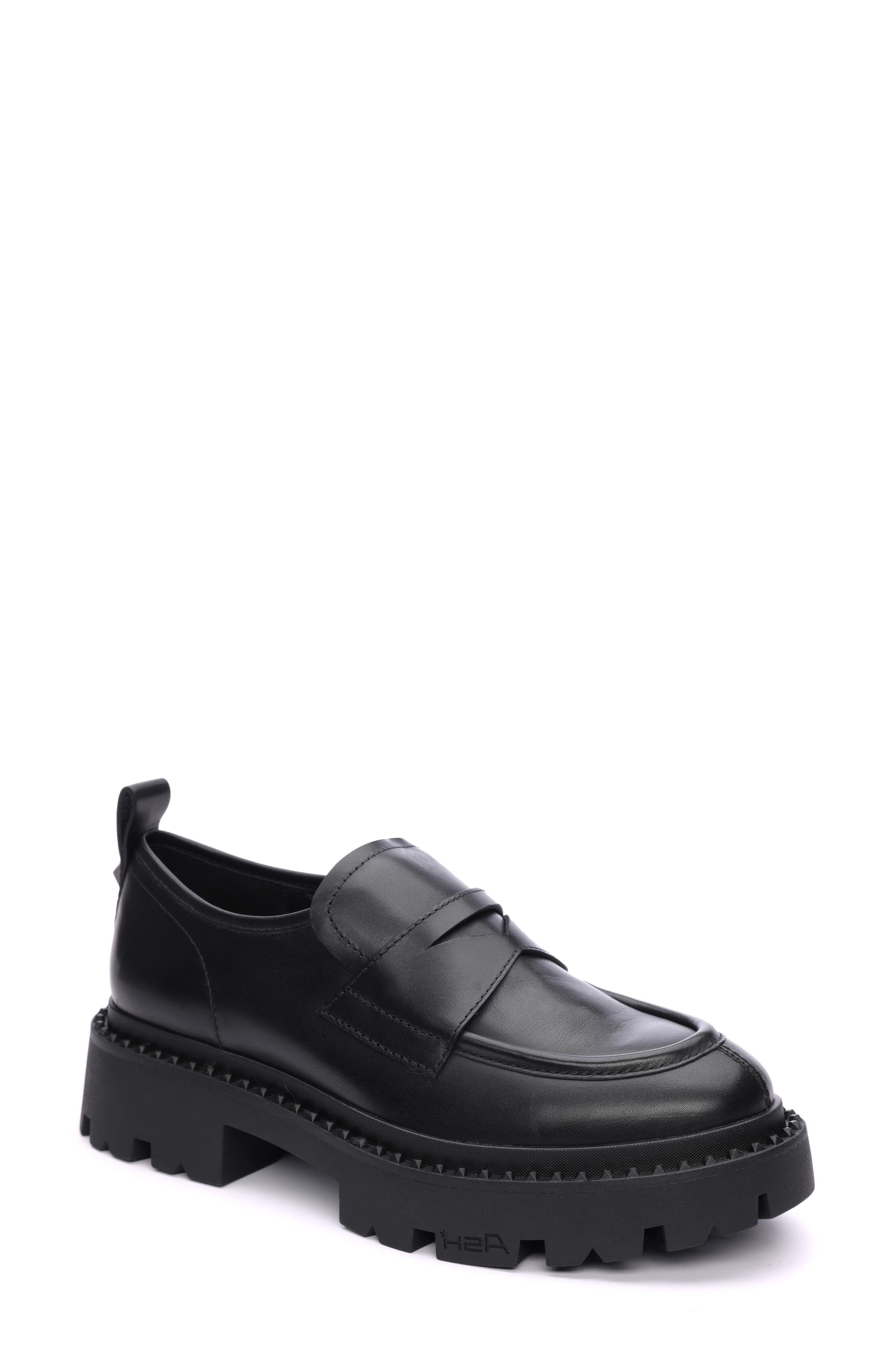 Ash Genial Stud Leather Platform Loafer, Main, color, 