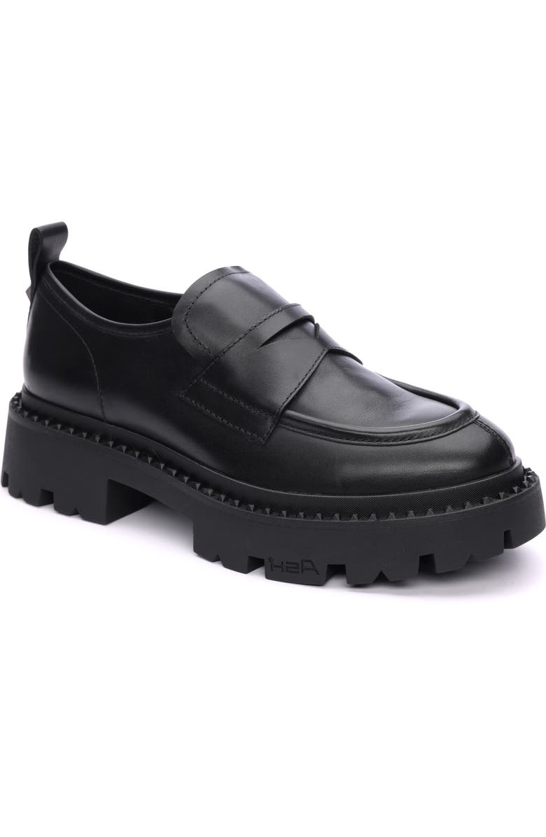 Ash Genial Stud Leather Platform Loafer, Main, color,