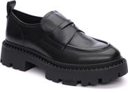 Ash Genial Stud Leather Platform Loafer