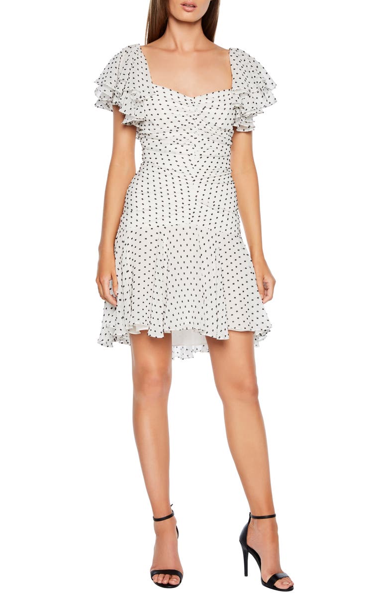 Bardot Jessi Ruched & Ruffled Party Dress, Main, color, 