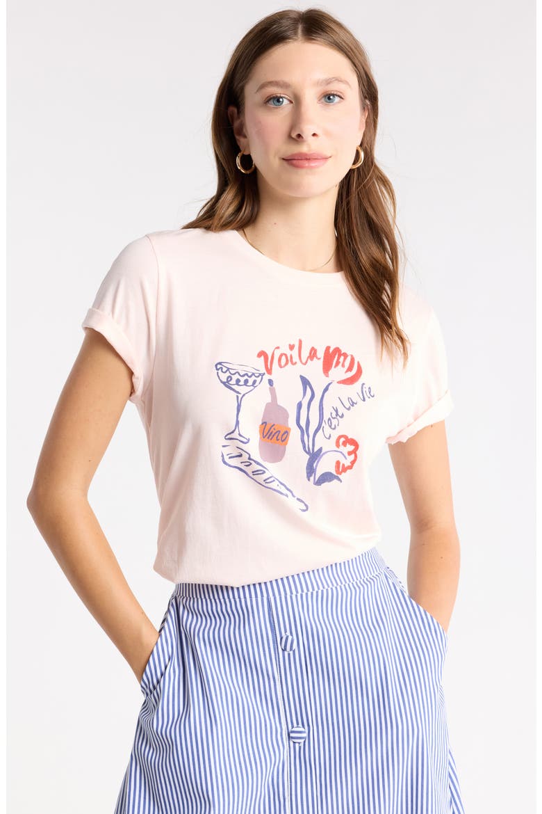 Crewneck Graphic T-Shirt, Main, color, PINK VINO