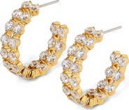 Nadri Cassi Cubic Zirconia Double Row Hoop Earrings