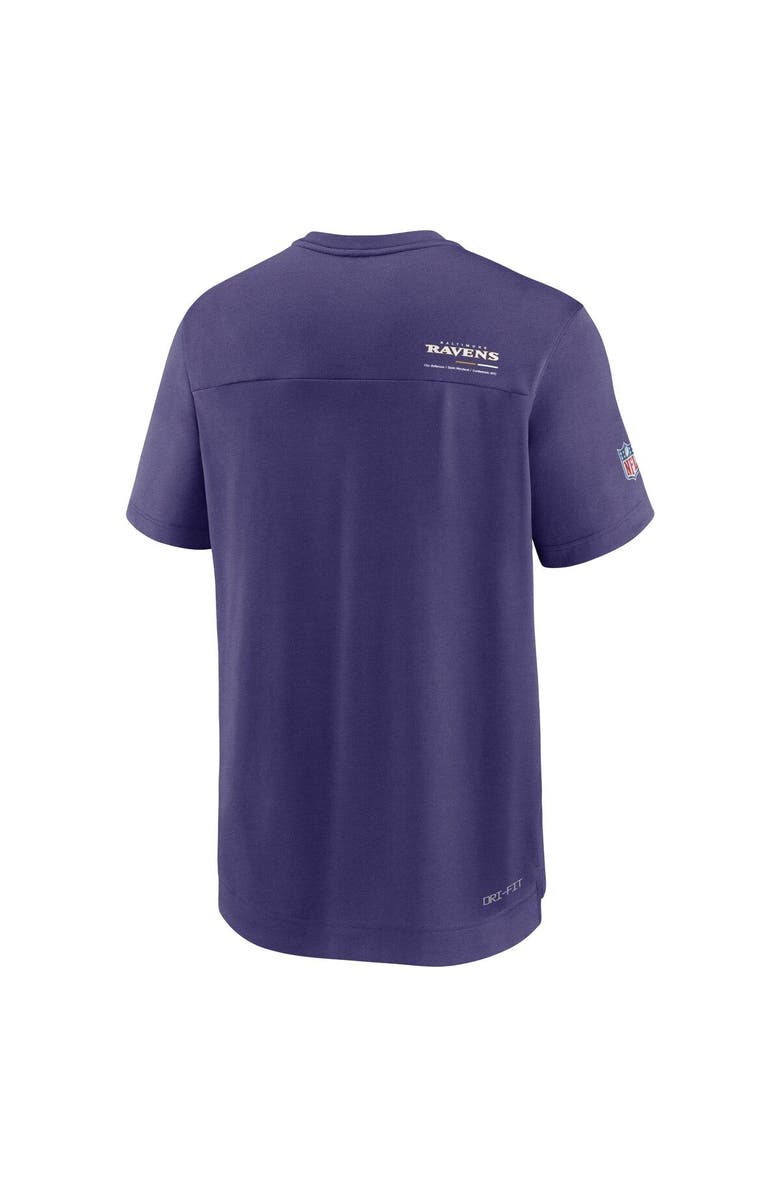 Nike Men's Nike Purple Baltimore Ravens Sideline Coach Chevron Lock Up Logo V-Neck Performance T-Shirt, Alternate, color, 