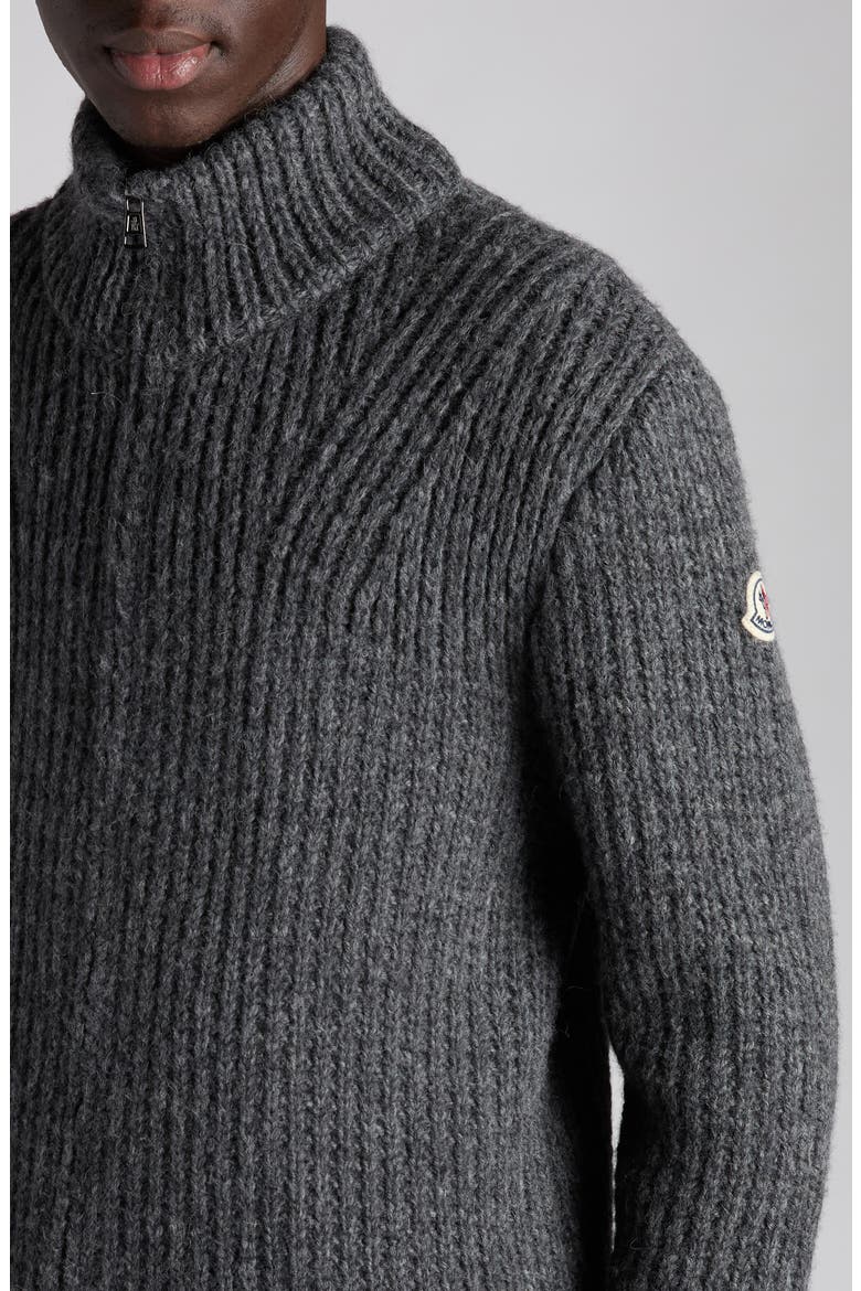 Alpaca Blend Full Zip Cardigan, Alternate, color, DARK GRAY MELANGE