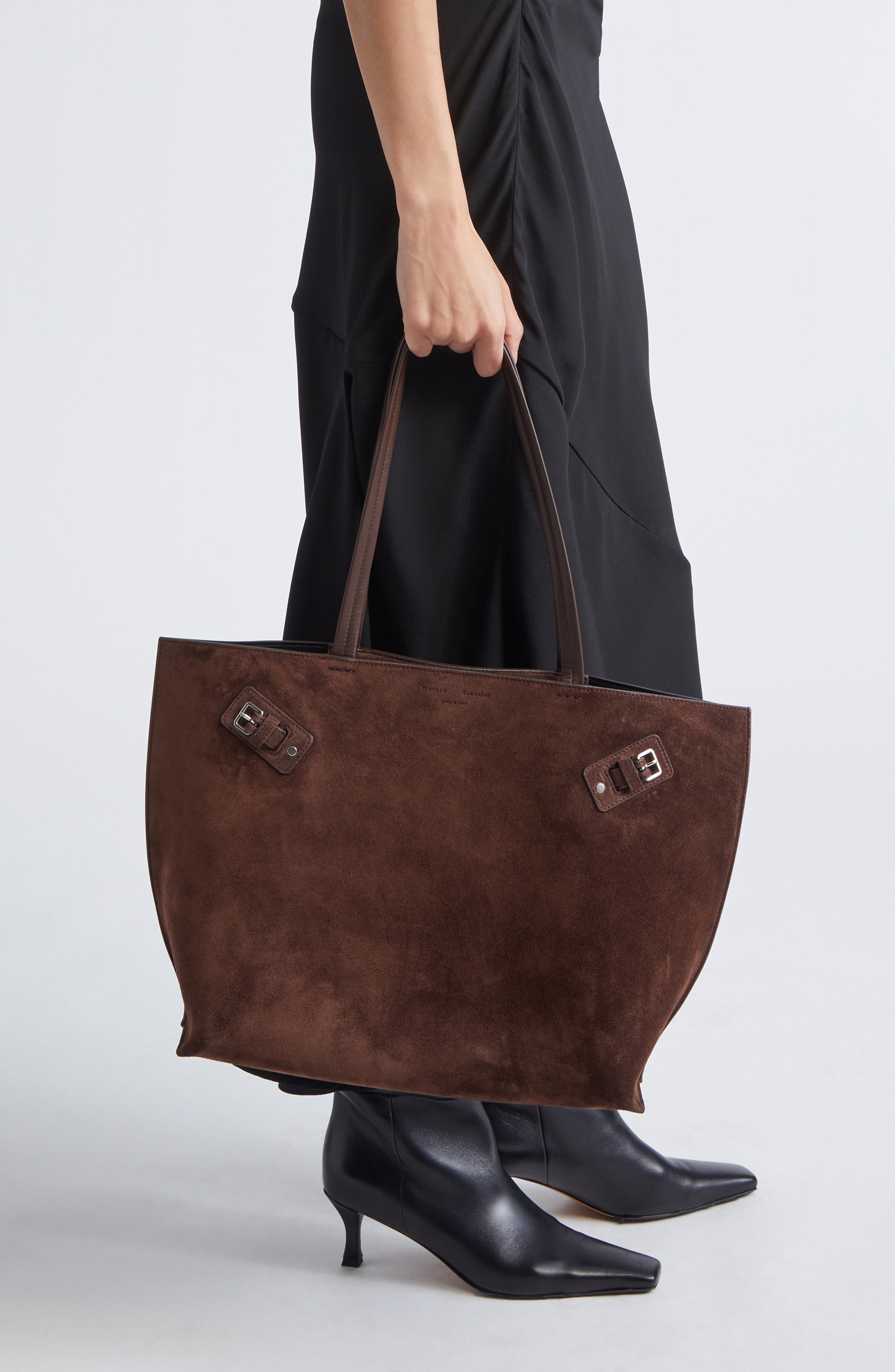 Proenza Schouler Days Suede Tote, Alternate, color, Chocolate