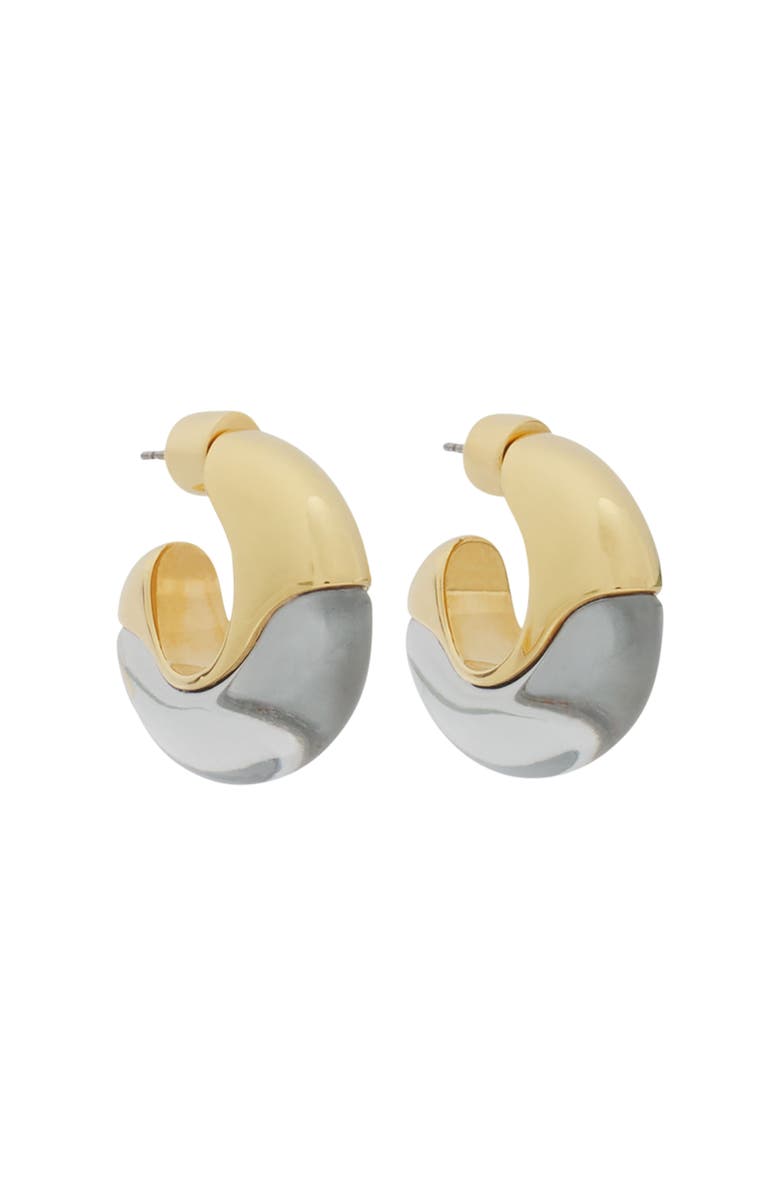 Lanvin Fargo Large Hoop Earrings, Alternate, color, Gold/Transparent